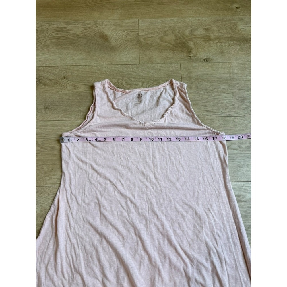 EUC Eileen Fisher sleepwear Garnet Hill nightgown hemstitched v-neck pink sz XS - Picture 6 of 10